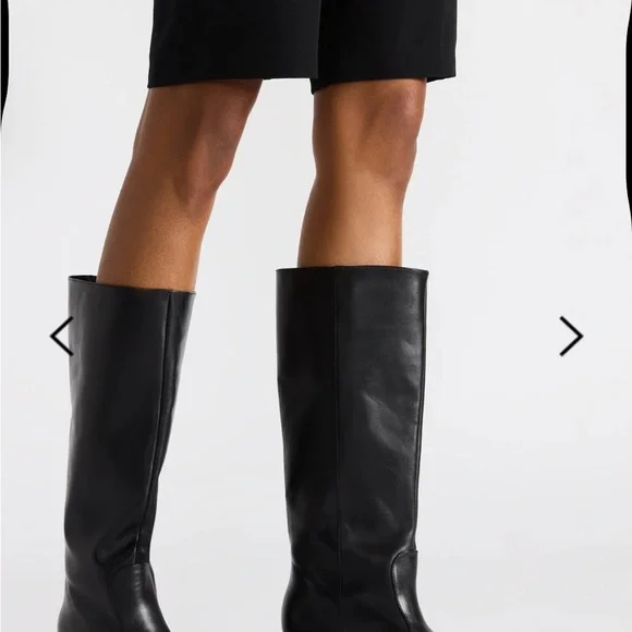 Steve Madden Lander Black Leather kitten Heeled Boots 8.5 - Picture 3 of 14